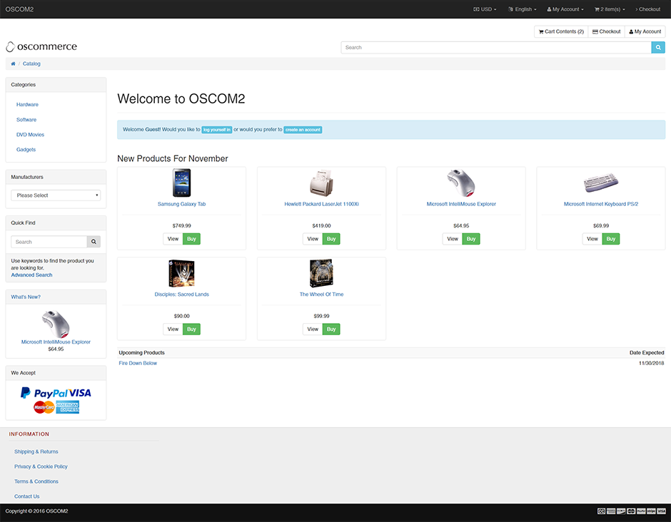 osCommerce v2.4.0